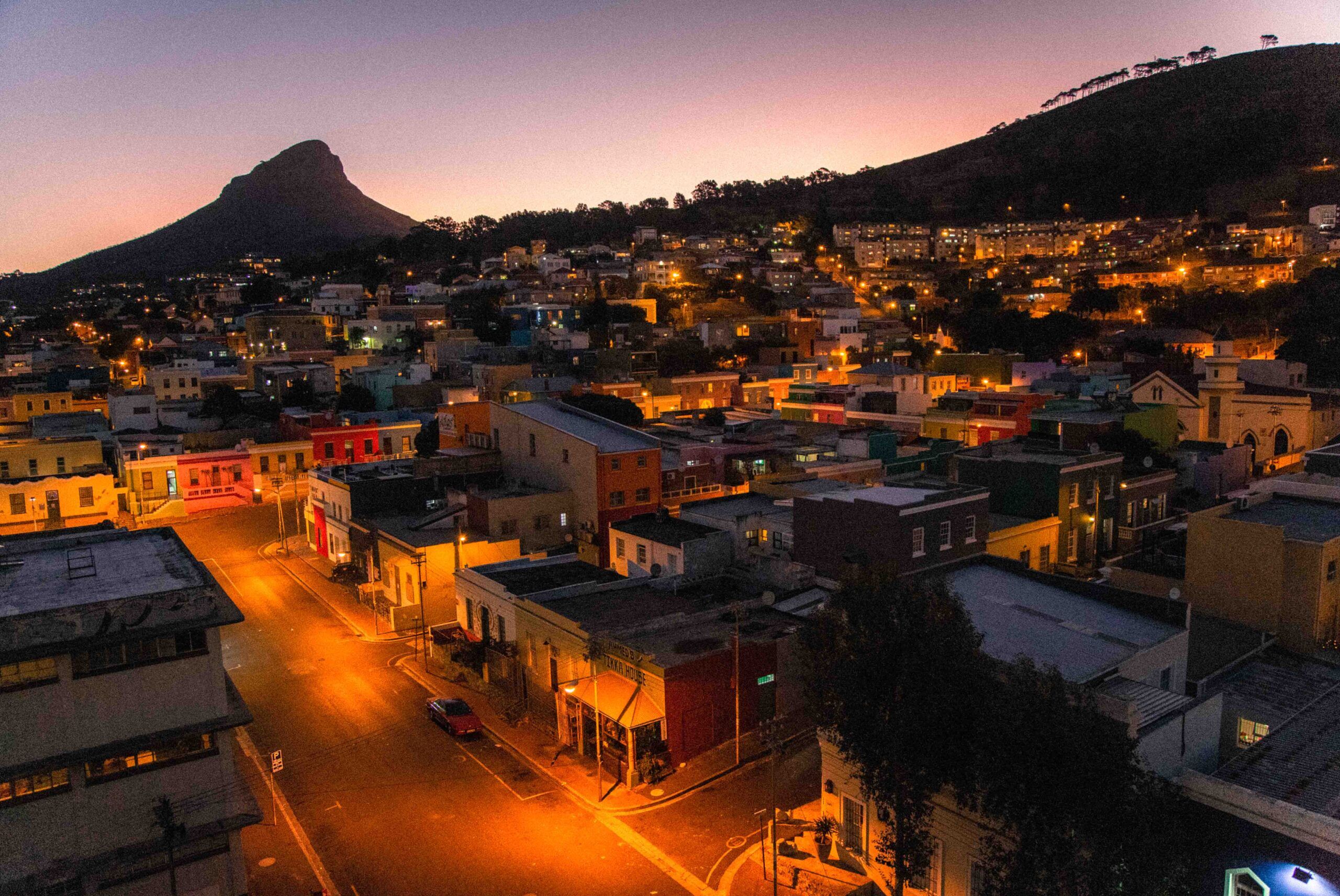 A picture of the Bo-Kaap at dusk.