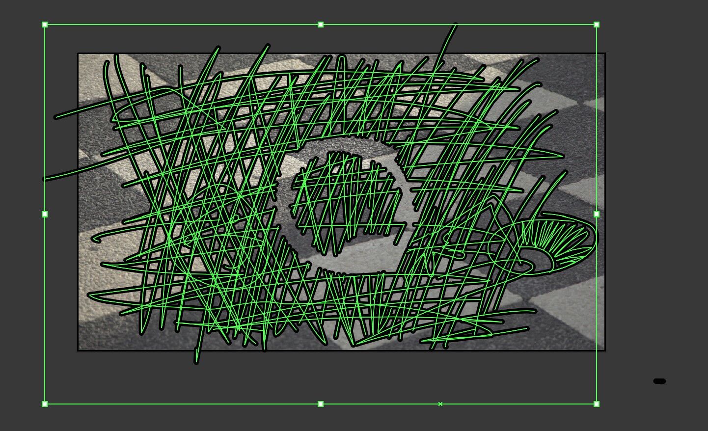 Green Lines Digital Sketch - Frequency