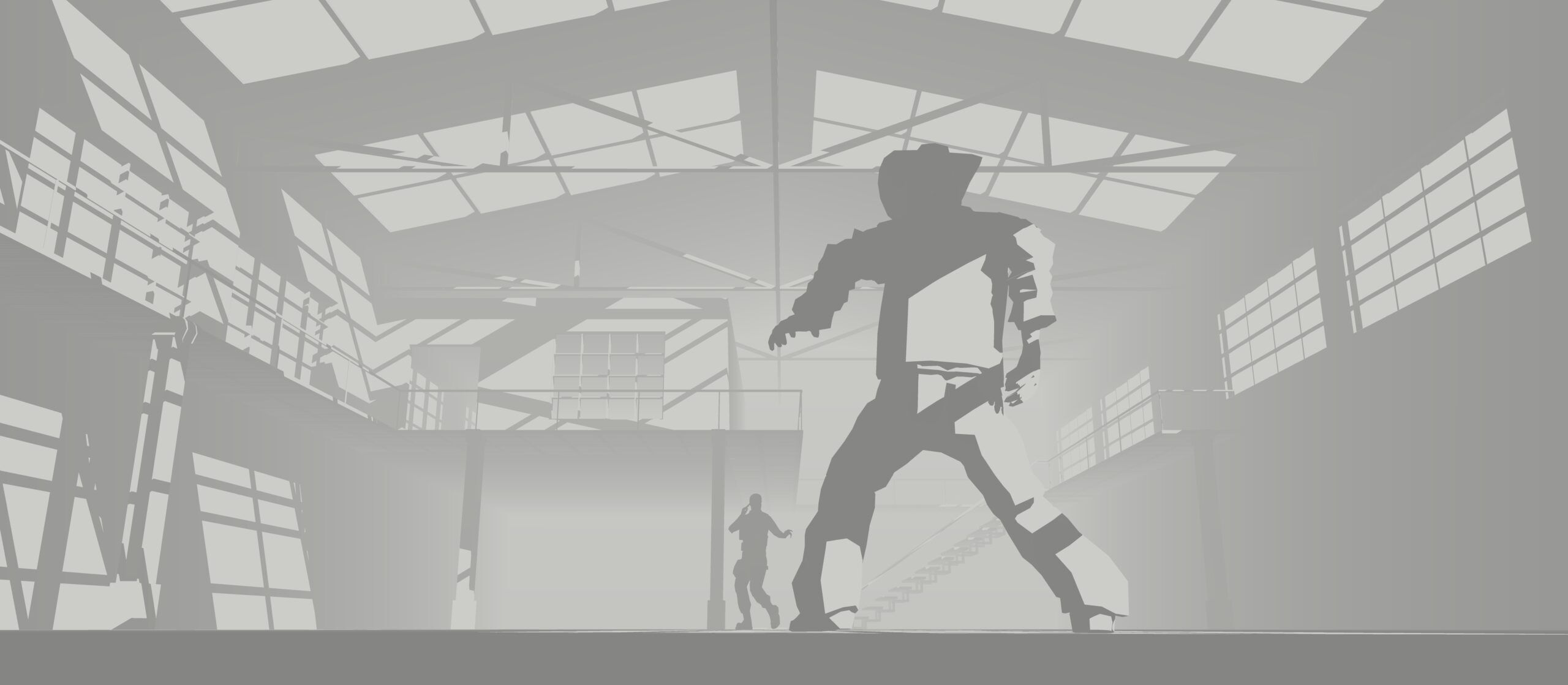 Duel in Warehouse - Flat White